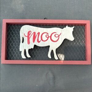 Red and White Cow Wall Decor